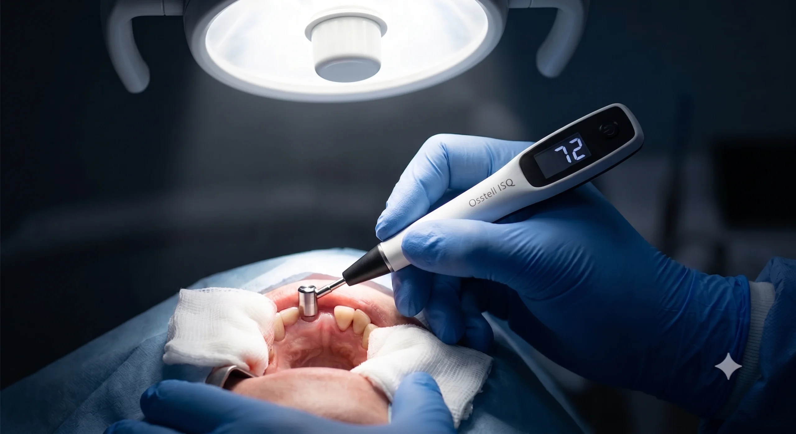 Colocação cirúrgica de implante dentário — controlo de torque de inserção com motor cirúrgico implantológico