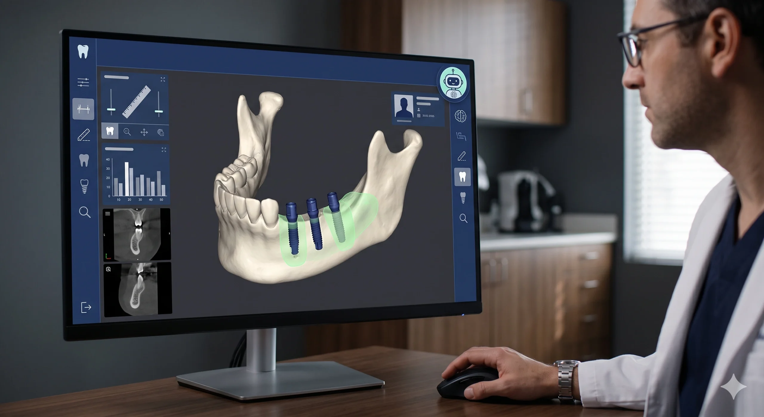 Planeamento de implantes dentários assistido por IA — segmentação automática de CBCT e posicionamento guiado