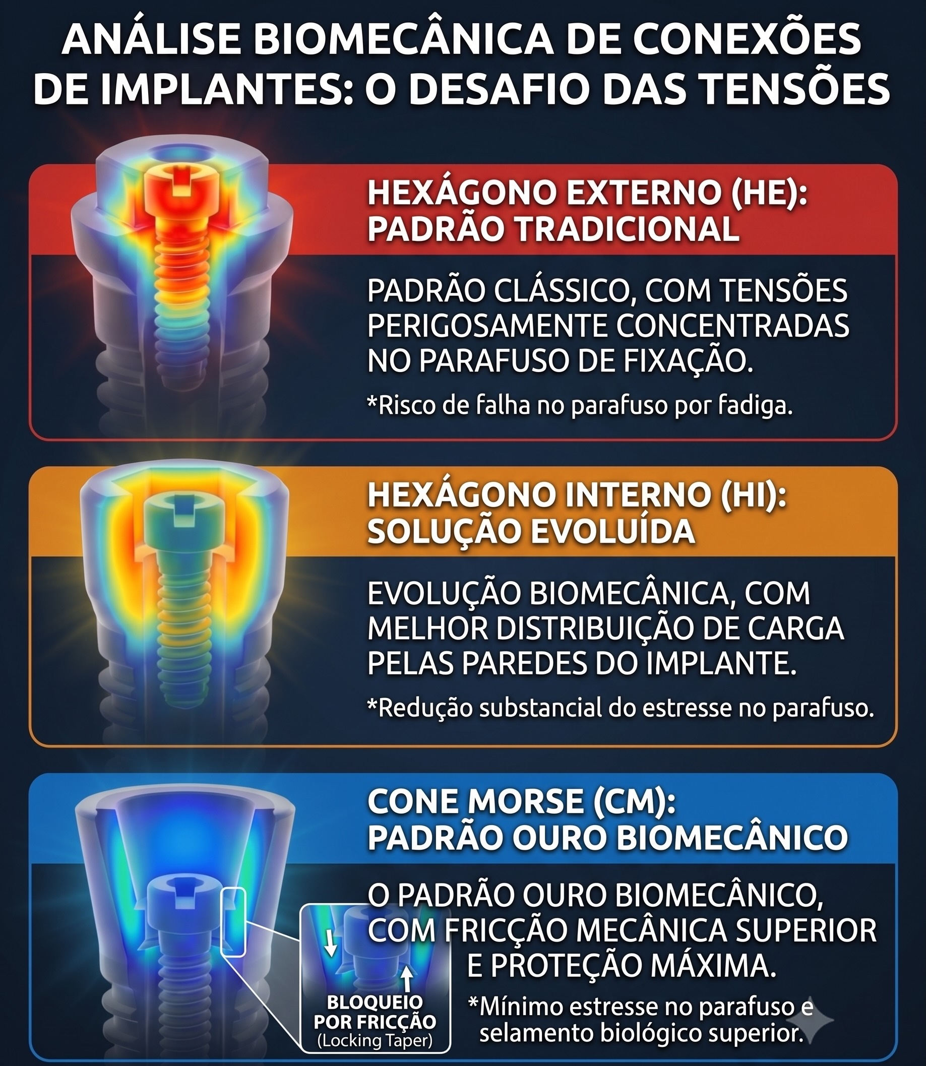 Análise clínica comparativa das conexões de implantes dentários — critérios biomecânicos e biológicos