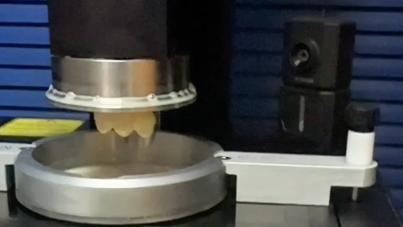 Impressora 3D dentária a fabricar restauração em resina de alta carga para entrega na mesma sessão